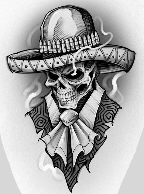 Mexican Skull Tattoos, Aztec Tattoos Sleeve, Aztec Drawing, Aztec Tattoos, Skull Art Tattoo, Catrina Tattoo, Half Sleeve Tattoos Drawings, Mexican Art Tattoos, Chicano Style