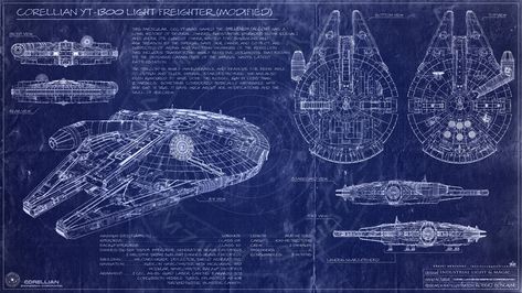 Millenium Falcon Blueprint  (Star Wars:A new Hope), Robert Bonchune on ArtStation at https://www.artstation.com/artwork/bKaN3o Millenium Falcon Blueprint, Millineum Falcon, Imagination Pictures, Millennium Falcon Blueprint, Space Infographic, The Millenium Falcon, Star Wars Spaceships, Star Wars Background, Millenium Falcon