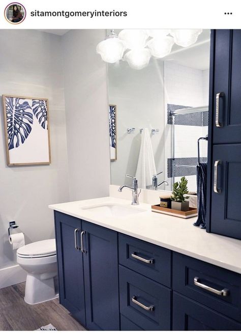 Navy Blue Bathroom Decor, Navy Blue Bathroom, Navy Bathroom Decor, Navy Blue Bathrooms, Navy Bathroom, Blue Bathroom Vanity, Blue Bathroom Decor, Blue Vanity, Hale Navy