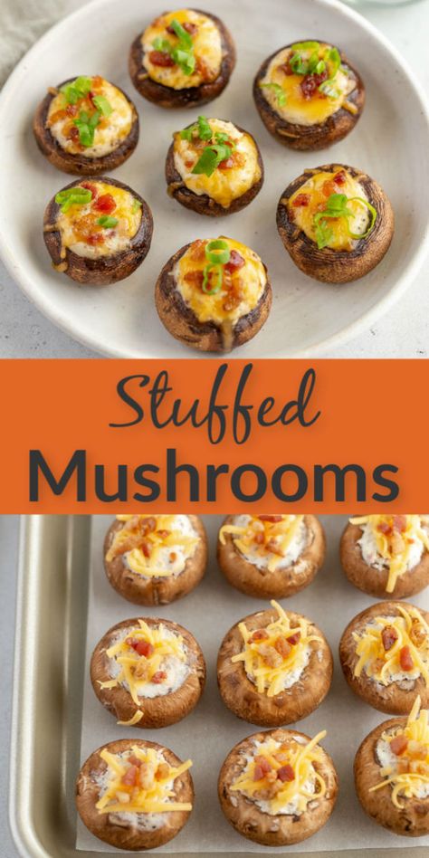 Bacon Cheddar Stuffed Mushrooms, Filled Mushrooms Recipe, Stuffed Mushrooms On The Grill, Bbq Stuffed Mushrooms, Grilled Stuffed Portabella Mushrooms, Appertiser Ideas Easy, Easy Stuffed Mushrooms With Cream Cheese, Bacon Cheese Stuffed Mushrooms, Filled Mushrooms