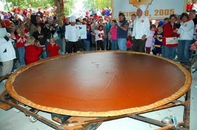 World biggest pie Pumpkin Pie From Pumpkin, Fun Facts About Christmas, Christmas Fun Facts, Large Pumpkins, Giant Pumpkin, Park In New York, Sweet Snacks Recipes, Big Meals, World Record