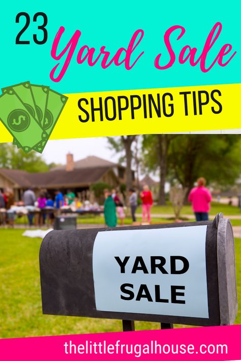 Use this yard sale shopping tips to plan your next successful yard sale shopping trip. Know what to look for at yard sales, how to negotiate, what to bring to yard sales, and more. A few of my favorite things to find at yard sales to resell, too! Grocery Savings Tips, Yard Sale Signs, Yard Sale Finds, Debt Reduction, Yard Sales, Living On A Budget, Budget Printables, Money Saving Challenge, Living Ideas