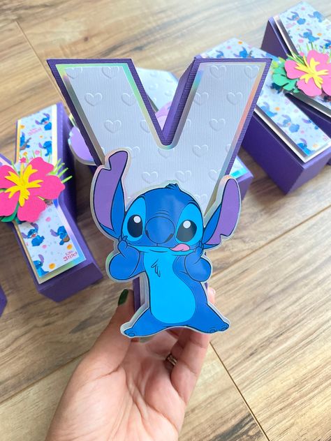 Stitch Birthday Decorations, Stitch Party Decorations, Stitch Birthday Party, Lilo En Stitch, Stitch Party, Stitch Birthday, Name Crafts, Stitch And Angel, 3d Letters