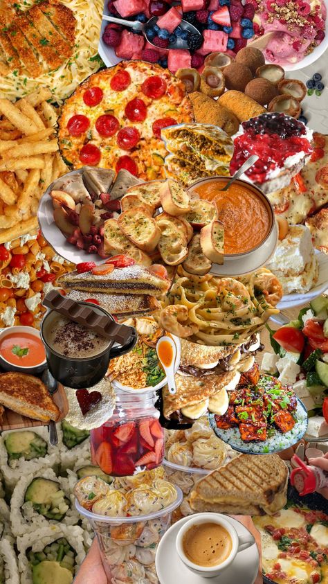 Unhealthy Food Pictures, Collage Food, Food Moodboard, Best Junk Food, Food Collage, Best Fast Food, Canadian Food, Italy Food, Food Babe