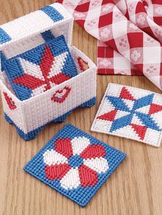 Plastic canvas coasters Plastic Canvas Earring Holders, Plastic Canvas Boxes, Quilt Coasters, Christmas Mug Rugs, Canvas Coasters, Quilted Coasters, Plastic Canvas Coasters, Mug Rug Patterns, Plastic Canvas Pattern