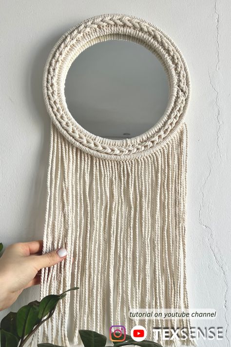 Hi there! In this tutorial I will show you how to make a macrame mirror like in IKEA! 😍 The mirror is held without the use of glue👍 Step by step tutorial is great for beginners. Tutorial on my YouTube channel TEXSENSE 🎥 #macrame #ikea #macramemirror #diymirror #diymacrame #ikeastyle #homedecor #bohodesign #cat #bohointerior #scandi #scandidesign #scandiinterior Macrame Mirror Tutorial, Ikea Home Decor Ideas, Diy Macrame Mirror, Wall Boho Decor, Ikea Home Decor, Macrame Mirror Wall Hanging, Mirror Tutorial, Macrame Arch, Mirror For Bedroom