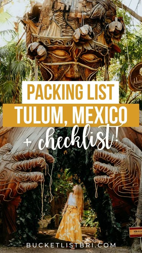 Here is the ultimate Tulum Mexico packing guide — includes all you need to know for packing for Tulum and a free printable packing checklist! Tulum Packing List, Mexico Packing List, Tulum Vacation, Mexico Itinerary, Cancun Tulum, Tulum Ruins, Tulum Travel, Mexican Beaches, Mexico Food