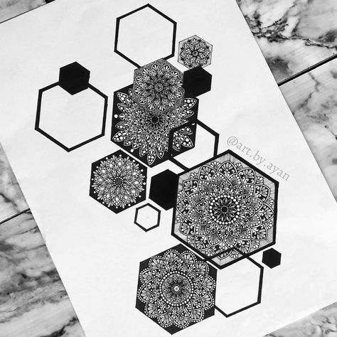 Geometric Art Mandala, Geometric Designs Art Creative, Mandala Art Design Creative Beautiful, Mandala Art Drawing Creative, Mandala Sketch Simple, Mandala Art Simple Design, Hexagon Art Drawing, Mandala Drawing Ideas Creative Beautiful, Hexagon Mandala Design