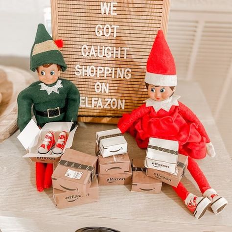 Elf On The Shelf Ideas When Traveling, Elf On The Shelf Suitcase, Elf On The Shelf Going Back To The North Pole, Elf On The Shelf Plane, Elf On The Shelf Rocket Ship, Homemade Kids Toys, Diy Christmas Elves, Elf On The Shelf Dropping Out Of An Airplane, Santa Package