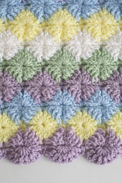 Bavarian Crochet, Soft Crochet, Shell Color, Trendy Crochet, Crochet Quilt, Manta Crochet, Afghan Patterns, Crochet Square Patterns, Crochet Stitches Tutorial