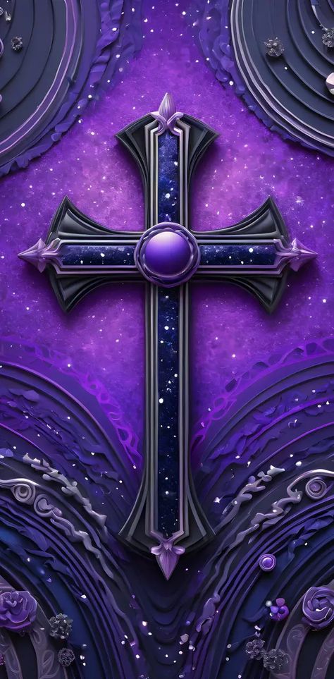 Blue Cross Wallpaper, Louis Vuitton Iphone Wallpaper, Cross Wallpaper, Christian Wallpapers, Cross Art, Blue Cross, Purple Love, Digital Planning, Gothic Style