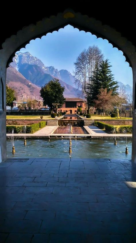 Agar Firdaus bar rōy-e zamin ast, hamin ast-o hamin ast-o hamin ast. View from Diwan e khaas, second terrace of Shalimar Garden Srinagar Kashmir Pic: 06/03/2017 (Full screen recommended) Photo by Danish Yaseen ©Dy Photography Mughal Garden Kashmir, Shalimar Garden Kashmir, Srinagar Aesthetic, Srinagar Kashmir Photography, Kashmir Pics, Kashmir Photos, Ancient Persian Architecture, Kashmir Tourism, Srinagar Kashmir