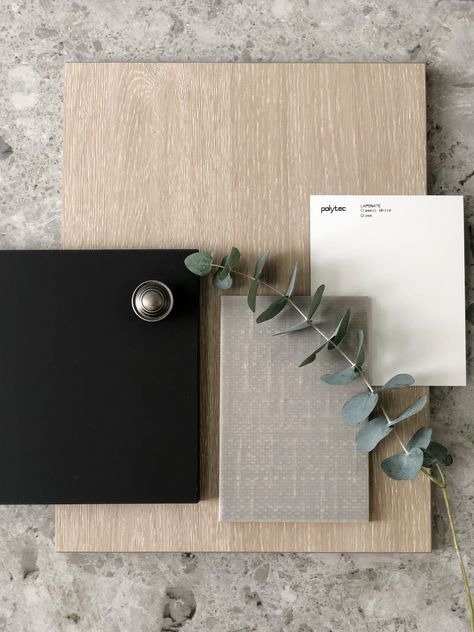 Black White Oak Color Palette, White Oak Mood Board, Oak Moodboard, White Black Color Palette, Mood Board Black And White, Wood Moodboard, Lake Lot Ideas, Coastal Mood Board, Black Mood Board