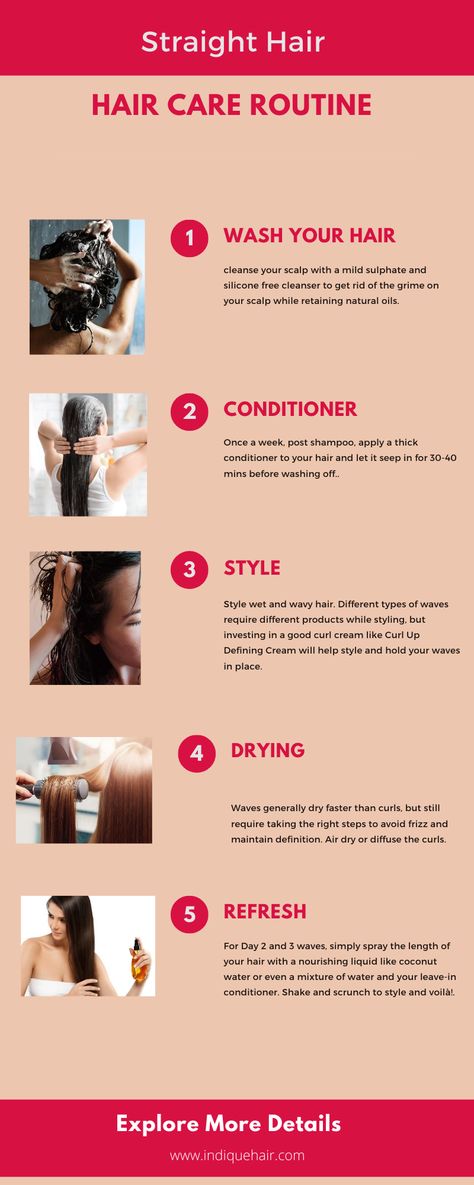 Straight Hair Care, Straight Hair Tips, Hair Care Routine Daily, Brown Hair Color Shades, Straight Wavy Hair, Natural Hair Care Routine, Wavy Hair Care, Healthy Hair Routine, Natural Straight Hair