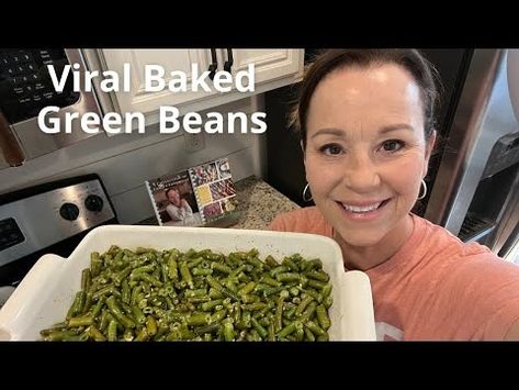 Viral Baked Green Beans — Miss Annie's Home + Kitchen Side Dish For Easter, Green Beans Easy, Vegetarian Roast, Baked Green Beans, Vegetarian Thanksgiving, Roasted Vegetable Recipes, French Fried Onions, Easy Dinner Recipe, Easy Side Dish