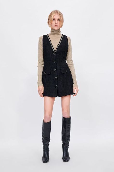 zara black friday 2018 13 The Avid Shoppers Guide to Zaras Black Friday 2018 Sale Tweed Dress Outfit, Zara Tweed Dress, 1920s Fashion Women, Preppy Mode, Zara Tweed, Gaun Fashion, Zara Outfit, Outfit Look, Tweed Dress