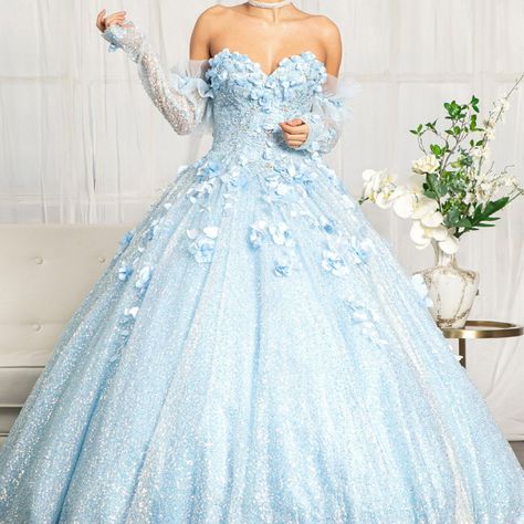 Light blue quinceanera dresses