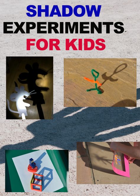 Easy shadow experiments for kids of all ages. Draw shadows, make shadows, and lots more #shadowactivities #shadowsforkids #scienceforkids Shadow Experiments For Kids, Shadow Experiments, Drawing Shadows, Summer Science Activities, Shadows Drawing, Shadow Activities, Daycare Projects, Inside Games, Summer Science