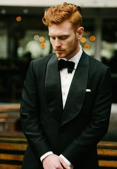 Wade Holter, Ginger Hair Men, Beard Images, Guest Ideas, Red Hair Men, Redhead Men, Tuxedo Studs, Black And White Tuxedo, A Night At The Opera