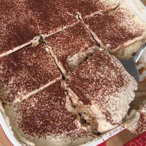 Best Tiramisu Poke Cake Recipe Tiramisu Dump Cake, Tiramisu Poke Cake Recipe, Tiramisu Poke Cake, Pina Colada Poke Cake, Best Tiramisu, Easy Tiramisu, Dessert Treats, Moist Vanilla Cake, Baking Goods