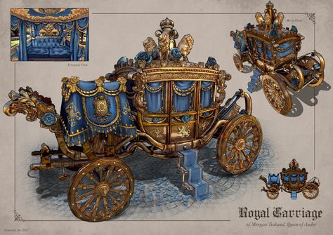 Feng Zhu Design, Royal Carriage, Feng Zhu, Steampunk Vehicle, Fantasy Queen, Just Graduated, Props Concept, Fantasy Props, Entertainment Design