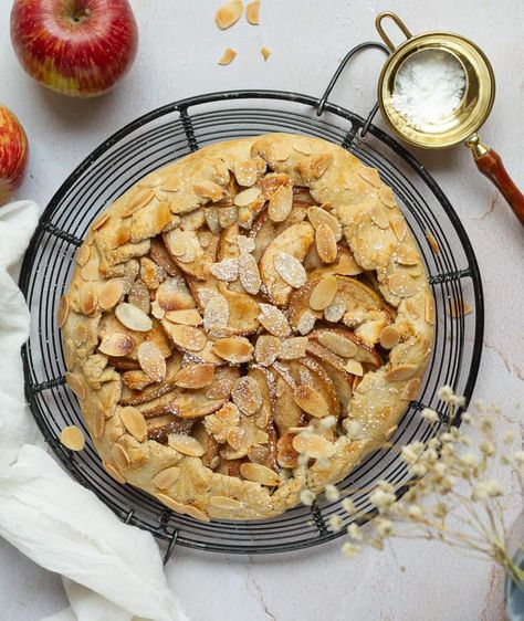 Apple Marzipan Galette Almond Filling, Almond Pie, Gluten Free Apple, Canned Pears, Gluten Free Cake Recipe, Apple Galette, Gluten Free Pastry, Galette Recipe, Apple Jam