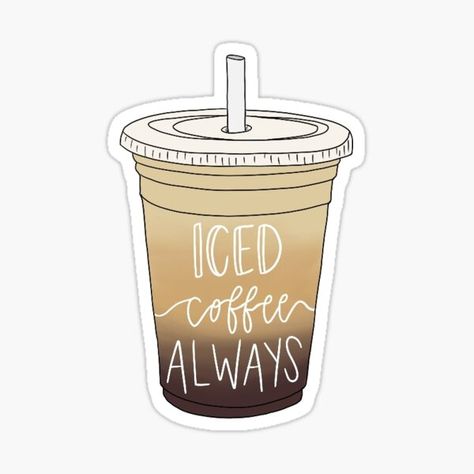 Iced Coffee Cartoon, Iced Coffee Logo, Iced Coffee Drawing, Iced Coffee Illustration, Iced Coffee Sticker, Mocha Pot, Iced Coffee Aesthetic, Coffee Names, Funny Stick Figures