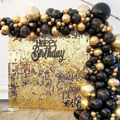 Shimmer Wall Backdrop, Deco Ballon, Sequin Wall, Black And Gold Balloons, Bachelorette Party Supplies, Sequin Backdrop, Gold Backdrop, Shimmer Wall, Wedding Bachelorette Party