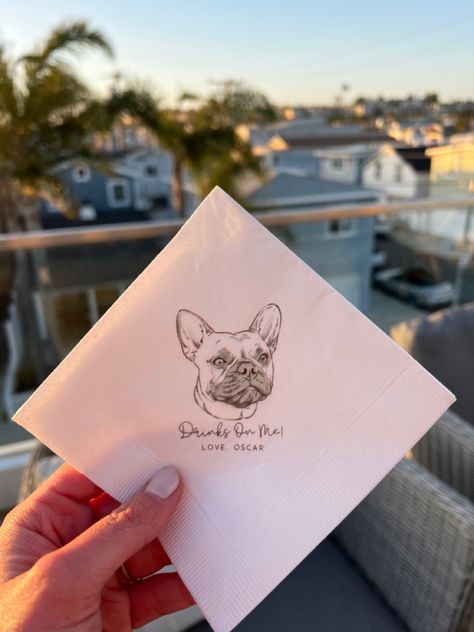 Wedding Dog Decoration, Dog Wedding Decor, Dog Cocktail Wedding, Cocktail Hour Signs For Wedding, French Bulldog Wedding Ideas, Frenchie Wedding Decor, Wedding Iconography, His And Her Drinks Wedding Dog, How To Incorporate Dogs Into Wedding