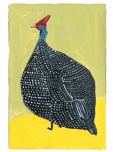 Guinea Fowl Art, Eternal Optimist, Sage Pink, Landscape Blue, Cup Of Jo, Artfully Walls, Whimsical Watercolor, Guinea Fowl, Modern Gallery Wall