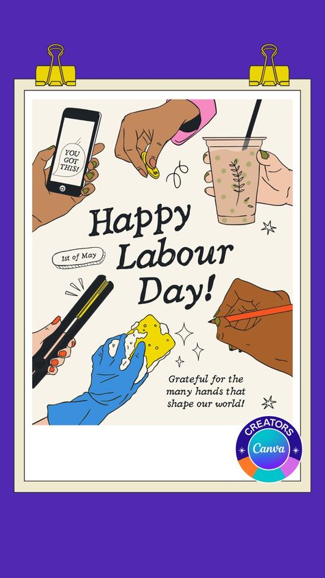 Labor Day Instagram Post, Labour Day Illustration, Labor Day Post, Gratitude Illustration, Labor Day Illustration, Illustration Social Media, Labour's Day, Happy Labor Day, Instagram Post Template