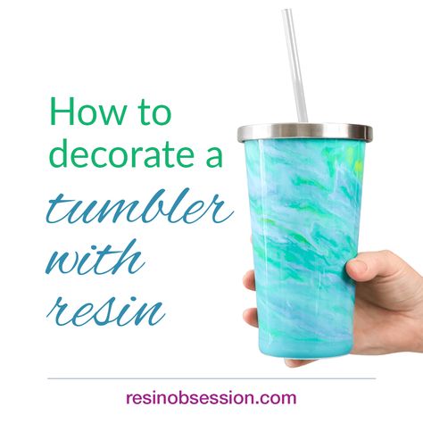 Resin tumbler DIY - how to add resin to a tumbler Epoxy Resin Tumbler, Tumbler Resin, Cheese Board Diy, Resin Charcuterie Board, Spring Mason Jar, Water Bottle Crafts, How To Make Resin, Small Crafts, Resin Supplies