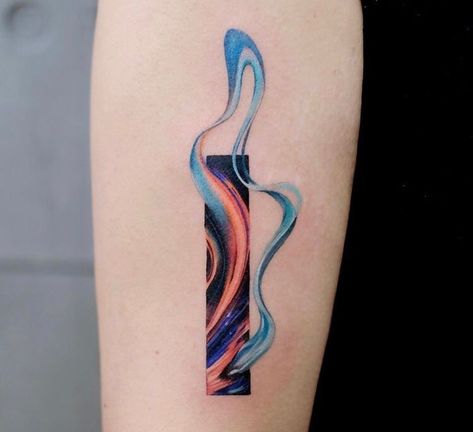 Watercolor Tattoo Ideas, Pop Art Tattoos, Colorful Tattoo, Colorful Tattoos, Abstract Tattoo Designs, Framed Tattoo, Tatuaje A Color, 1 Tattoo, Abstract Tattoo