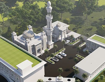 Boarding School Design, Islamic Architecture House, Mosque Design Islamic Architecture, House Structure Design, School Building Design, Civil Engineering Design, Mosque Design, Arsitektur Masjid, School Interior