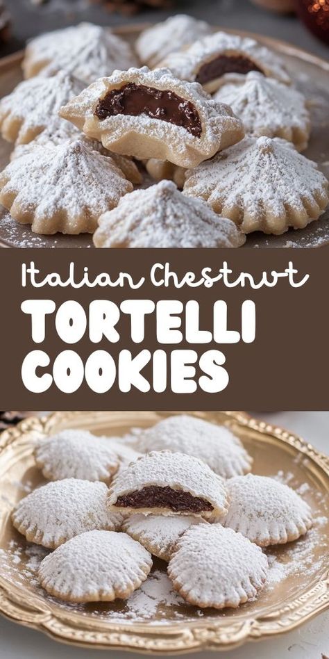 Italian Chestnut Tortelli Cookies are the perfect combination of festive flavors and tradition! 🎄🍪 With a sweet chestnut filling and tender dough, these cookies are a holiday favorite. They’re perfect for gifting, dessert tables, or enjoying with a warm drink during the holiday season.

📌 Pin this recipe to bake delicious and festive chestnut tortelli cookies for your next holiday celebration!
#ChestnutTortelliCookies #HolidayBaking #FestiveDesserts #ItalianCookies #BakingTraditions Chestnut Recipes Desserts, Traditional Cookies, Chestnut Recipes, Sweet Chestnut, Quick Treats, Festive Desserts, Quick Easy Desserts, Easy To Make Desserts, Italian Cookies