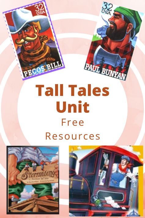 Davy Crockett Activities, Paul Bunyan Activities, Teaching Tall Tales, Tall Tales Activities, Printable Mini Books, Hall School, Reading Genres, Homeschool Fun, Paul Bunyan