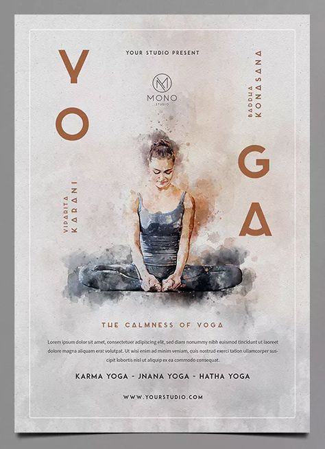 Yoga Flyer Template PSD. Download Yoga Retreat Flyer, Yoga Flyers Ideas, Retreat Flyer, Yoga Poster Design, Yoga Posters, Yoga Flyer, Sport Flyer, Yoga Marketing, Flyer Dj