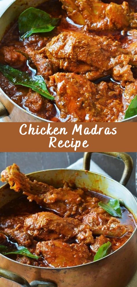 Chicken Madras Recipe If you’re a fan of bold and spicy Indian flavors, Chicken Madras is a dish that’s sure to delight your taste buds. This South Indian curry is known for its fiery kick and rich, aromatic spices. Here’s a step-by-step recipe to prepare Chicken Madras at home. Ingredients: For the Marinade: 1 lb […] The post Chicken Madras Recipe appeared first on Cheff Recipes. Chicken Recipes International, Chicken Madras Curry Recipe, Madras Chicken Curry, South Indian Chicken Curry Recipe, Chicken Madras Recipe, Indian Casserole Recipes, South Indian Curry Recipes, Traditional Indian Recipes, Indian Food Names