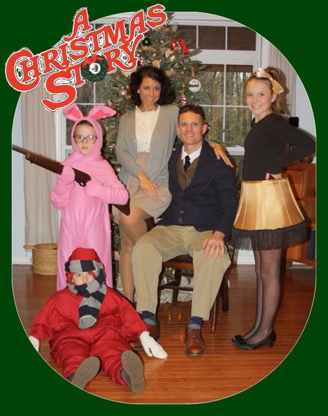 Christmas Story Card Idea, A Christmas Story Family Costumes, Christmas Story Photo Shoot, A Christmas Story Photo Shoot, Christmas Story Halloween Costume, A Christmas Story Costume, Christmas Story Costume, Christmas Vacation Christmas Card, Christmas Story Party Ideas