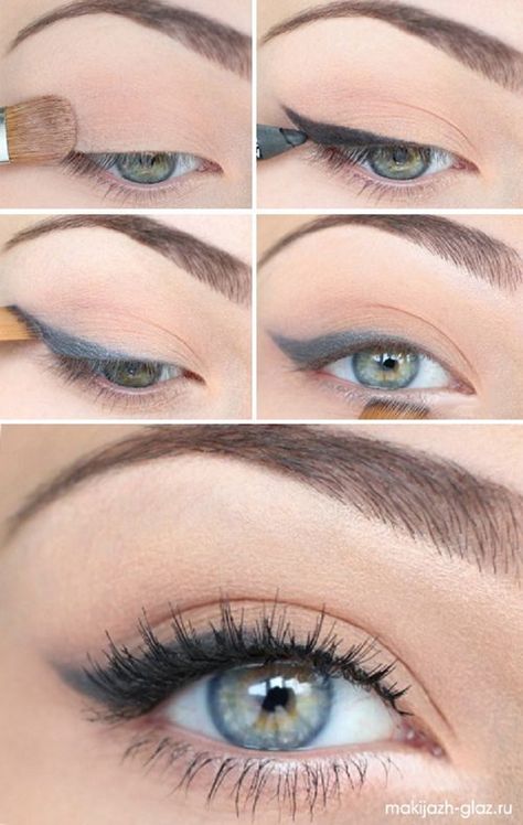 Top 10 Smudged Eyeliner Makeup Tutorials The easiest to smudge is the creamy liner.  Use fingers or small angled brush. 80s Eye Makeup, Tutorial Eyeliner, Smudged Eyeliner, Maybelline Concealer, Everyday Eye Makeup, Simple Everyday Makeup, Makeup For Blue Eyes, Makeup 101, Makeup Tutorial Eyeliner