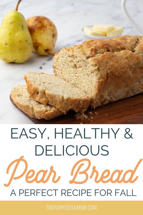 pear bread recipe Pear Halves Recipes, Leftover Pear Recipes, Ripe Pear Recipes Easy, Very Ripe Pear Recipes, Pears Dessert Easy, Savoury Pear Recipes, Baking Pears Recipe, Ripe Pears Recipes, Ways To Use Pears