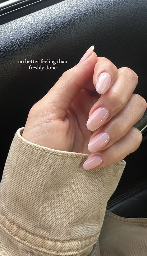 Light Pink Nails With Design Simple, Glassy Pink Nails, Light Pink Squoval Nails, Ballet Slipper Pink Nails, Nude Glossy Nails, Light Pink Wedding Nails, Transparent Pink Nails, Translucent Pink Nails, White Silver Nails