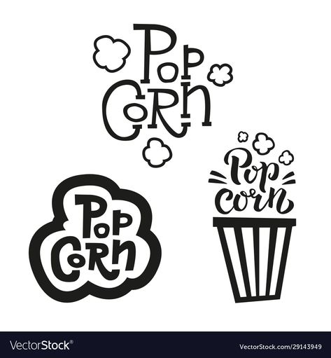 Popcorn Logo Ideas, Popcorn Typography, Popcorn Logo Design, Popcorn Factory, Popcorn Logo, T Shirt Poster, Popcorn Labels, Popcorn Brands, Popcorn Design