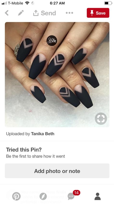 Black Chevron Nails, Viking Nail Art Ideas, Art Deco Manicure, Black Alternative Nails, Gothic Coffin Nail Ideas, Black Neutral Nails, Goth Nails Coffin Shape, Neutral And Black Nails, Black Geometric Nails