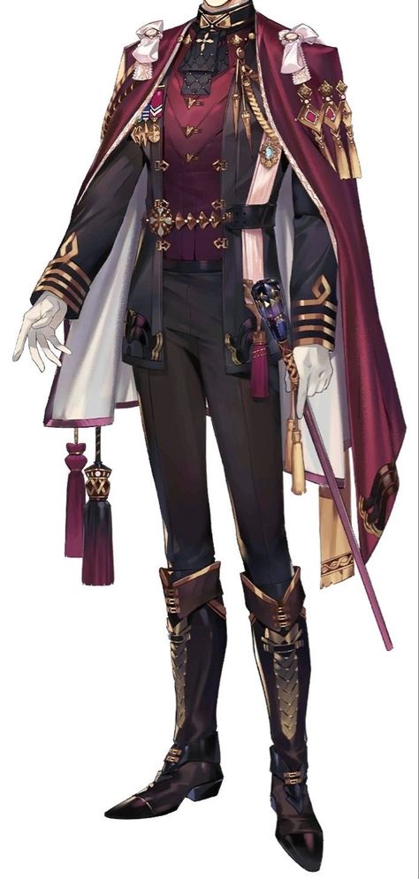 Clothing Fantasy Male, Fantasy Formal Wear Male Art, Victorian Anime Guy, Male Fantasy Clothing Design Royal, King Outfit Drawing, Male Royalty Outfit, Victorian Character Design Male, Costume Design Male, Male Fantasy Clothing Royal