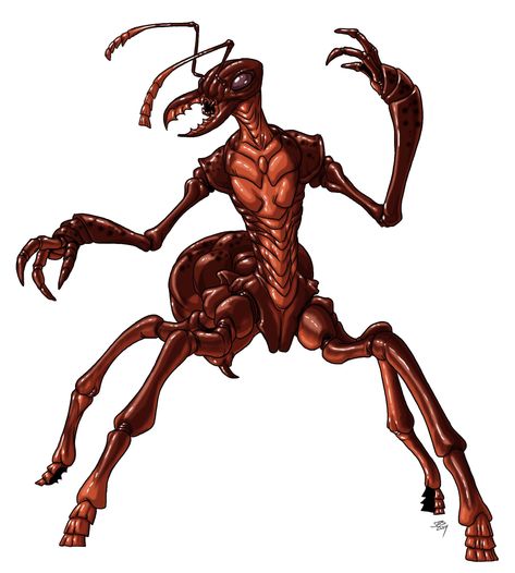 Insectoid Concept Art, Ant Character Design, Ant Monster, Ant Art, Humanoid Creatures, Rpg Map, Alien Concept, 다크 판타지, Alien Races