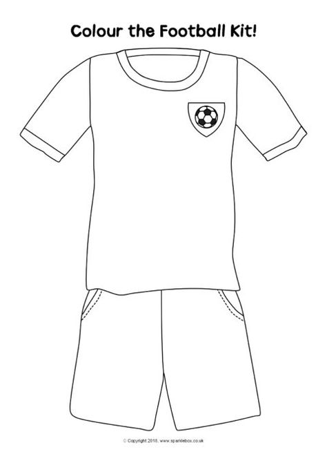 Football Kit Colouring Sheets (SB234) - SparkleBox Football Colouring In Pages, Football Colouring Pages, Football Kit Design Template, Football Activities, Football Activity, Football Template, Printable Colouring Pages, Football Coloring Pages, Football Canvas