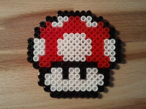 Super Mario Mushroom by Bamboo Cocoa Mario Mushroom Perler, Mushroom Perler, Hama Beads Mario, Super Mario Mushroom, Perler Art, Diy Perler Beads, Bead Ideas, Perler Bead, Mario Mushroom