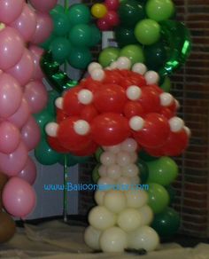 Cute mushroom balloon sculpture. Mushroom Balloon, Tinkerbell Party Theme, Balloons Galore, Balloon Glow, Deco Ballon, Backyard Birthday Parties, Streamer Backdrop, Ben And Holly, Balloon Modelling