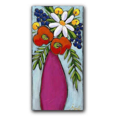 Original acrylic painting on canvas Pink flowers vase with | Etsy Painting On Canvas Flowers, Canvas Flowers, Vase Home Decor, Acrylic Painting Flowers, Flowers Vase, Abstract Flower Painting, Diy Vase, Acrylic Painting On Canvas, Diy Canvas Art